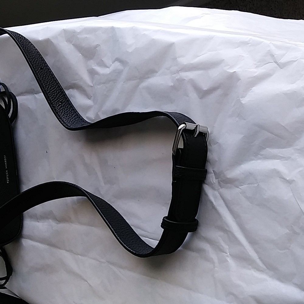 ❤Rebecca Minkoff Black Leather Crossbody Adjustable Strap Belt Bag NWT❤ - Picture 12 of 15